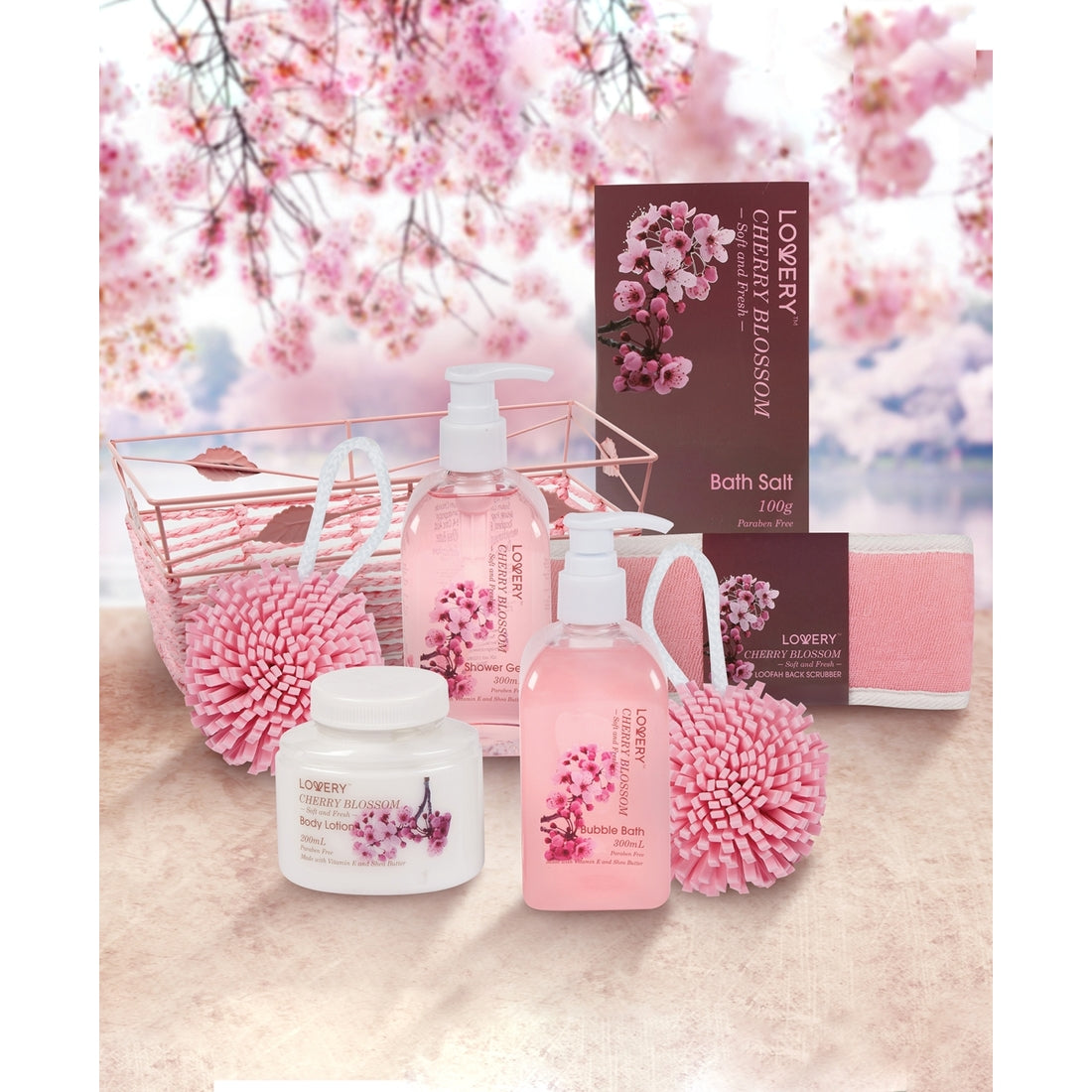 Lovery Home Spa Body Care Gift Set in Cherry Blossom