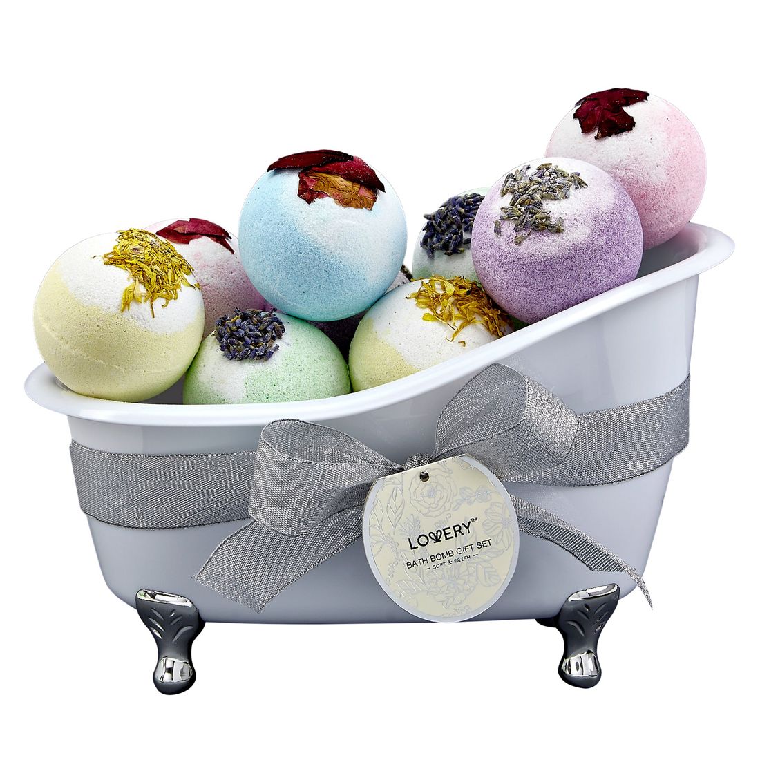 Lovery Bath Bombs Gift Set - 10 XL Bath Fizzies with Shea & Coco Butter