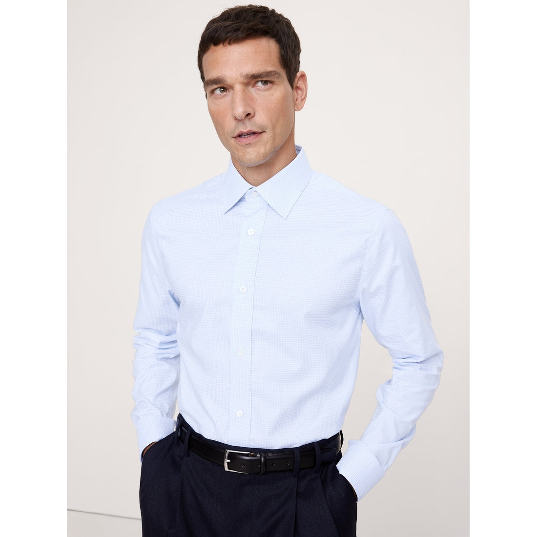 Men's Slim-Fit Wrinkle-Resistant Dress Shirt