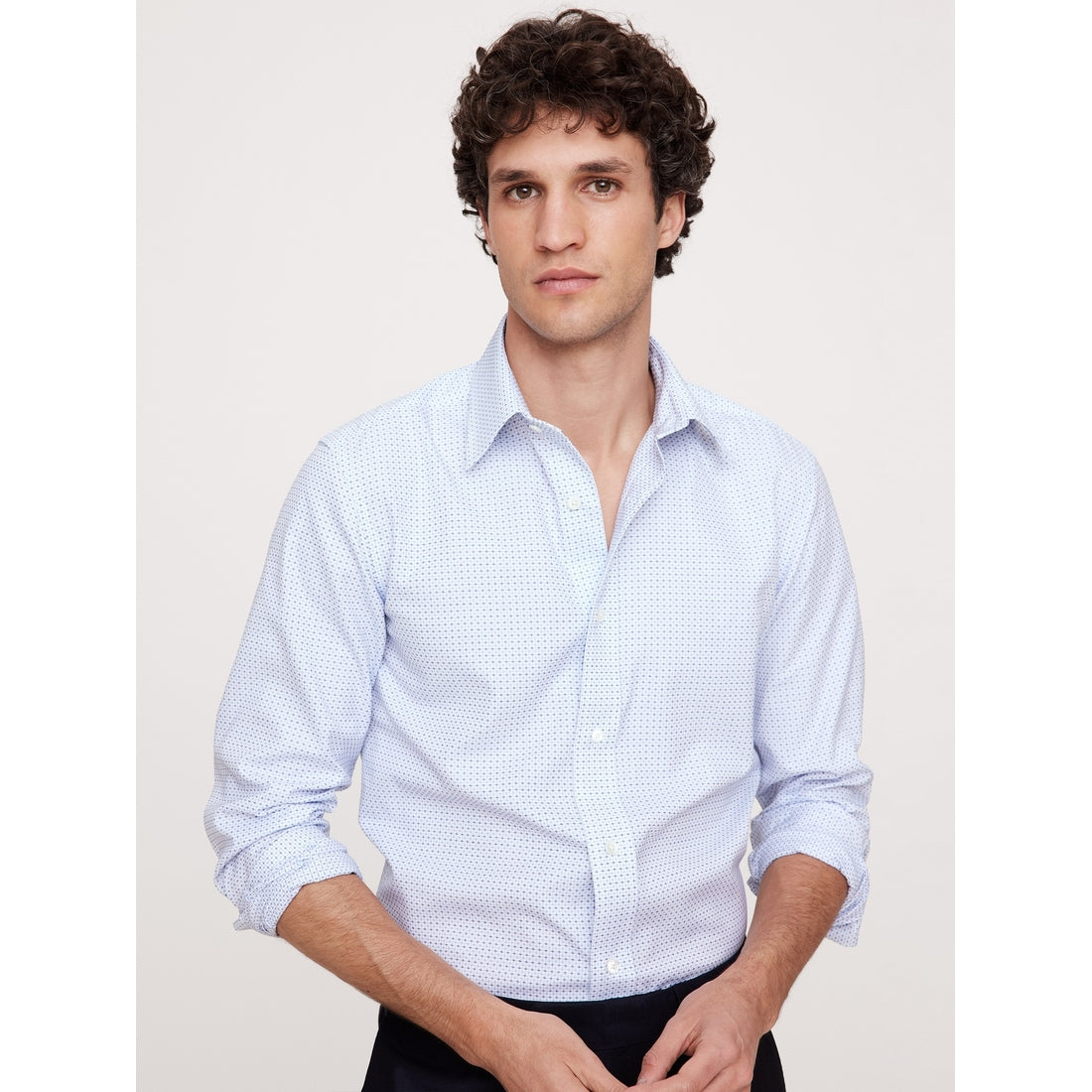 Men's Slim-Fit Wrinkle-Resistant Dress Shirt