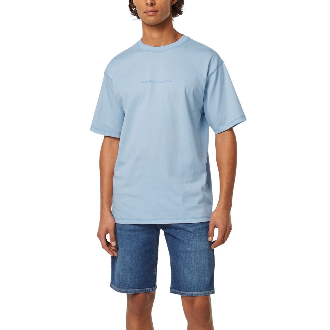 Scotch & Soda Men's Relaxed Fit Short Sleeve Crewneck Logo T-Shirt