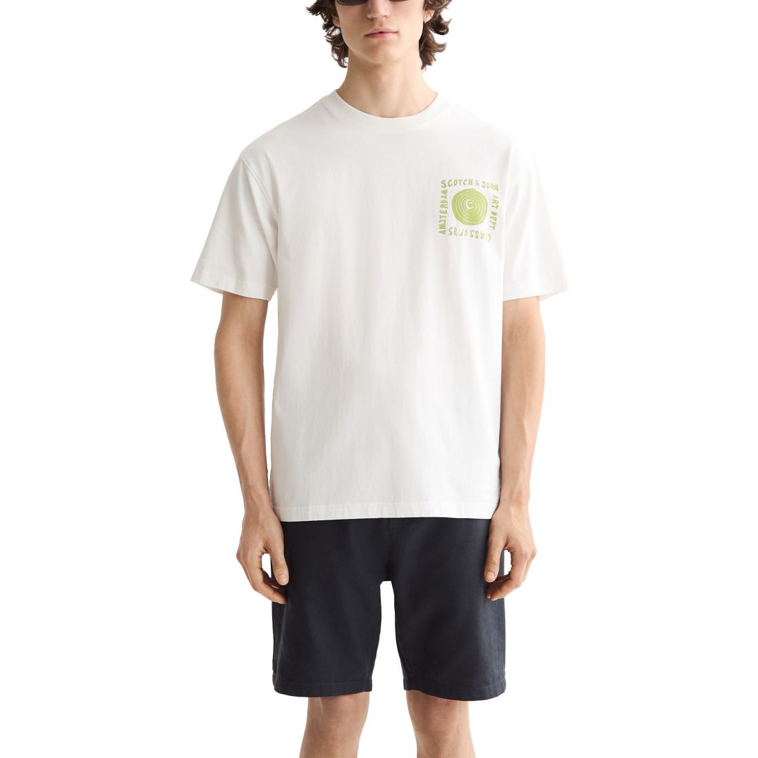 Scotch & Soda Men's Relaxed Fit Short Sleeve Crewneck Logo Graphic T-Shirt