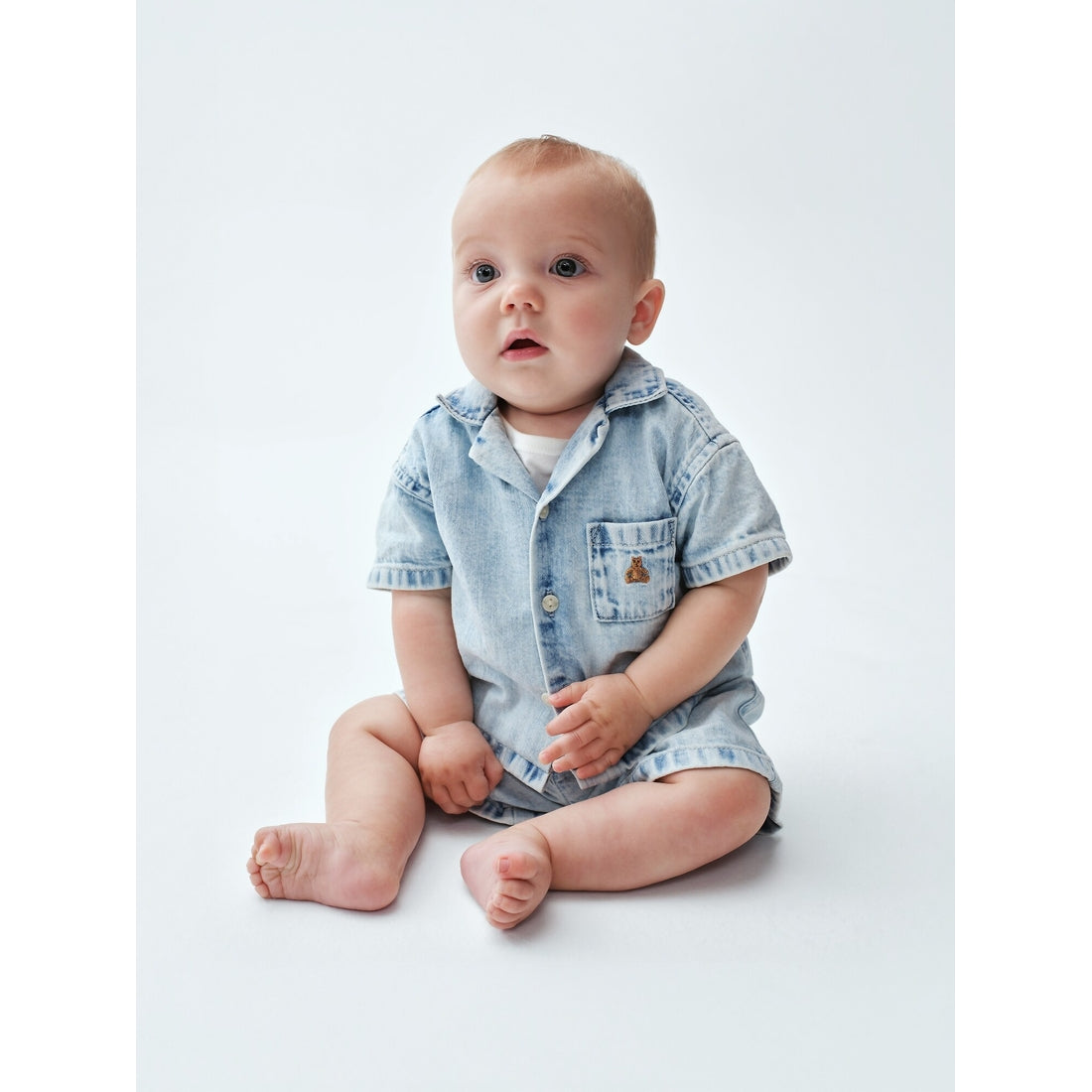 Baby Denim Stripe Outfit Set