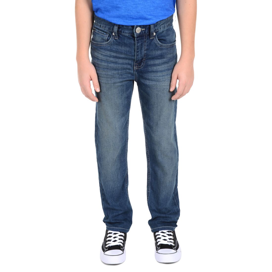 Calvin Klein Big Boys Slim-Fit Denim five-pocket Jeans