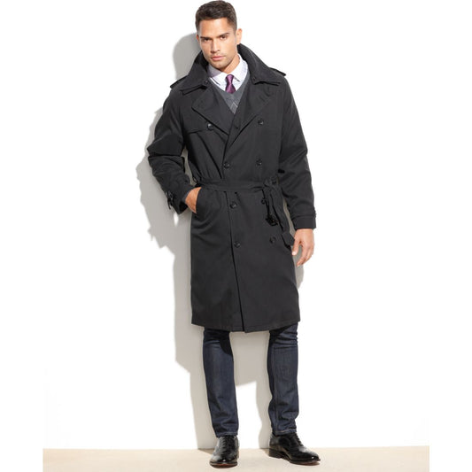 Men Classic Fit Iconic Belted Trench Raincoat