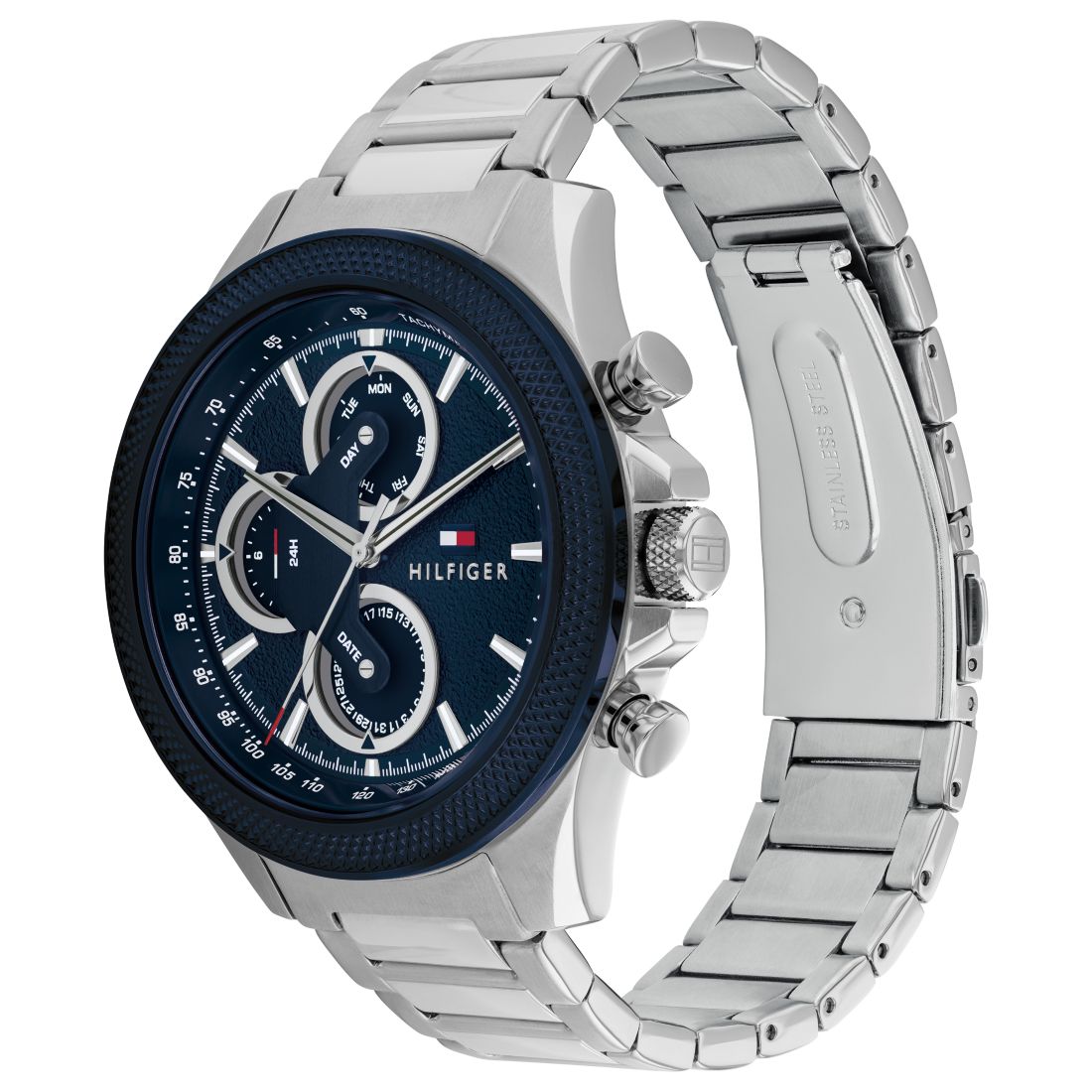 Tommy Hilfiger Men's Multifunction Silver-Tone Stainless Steel Watch 46mm