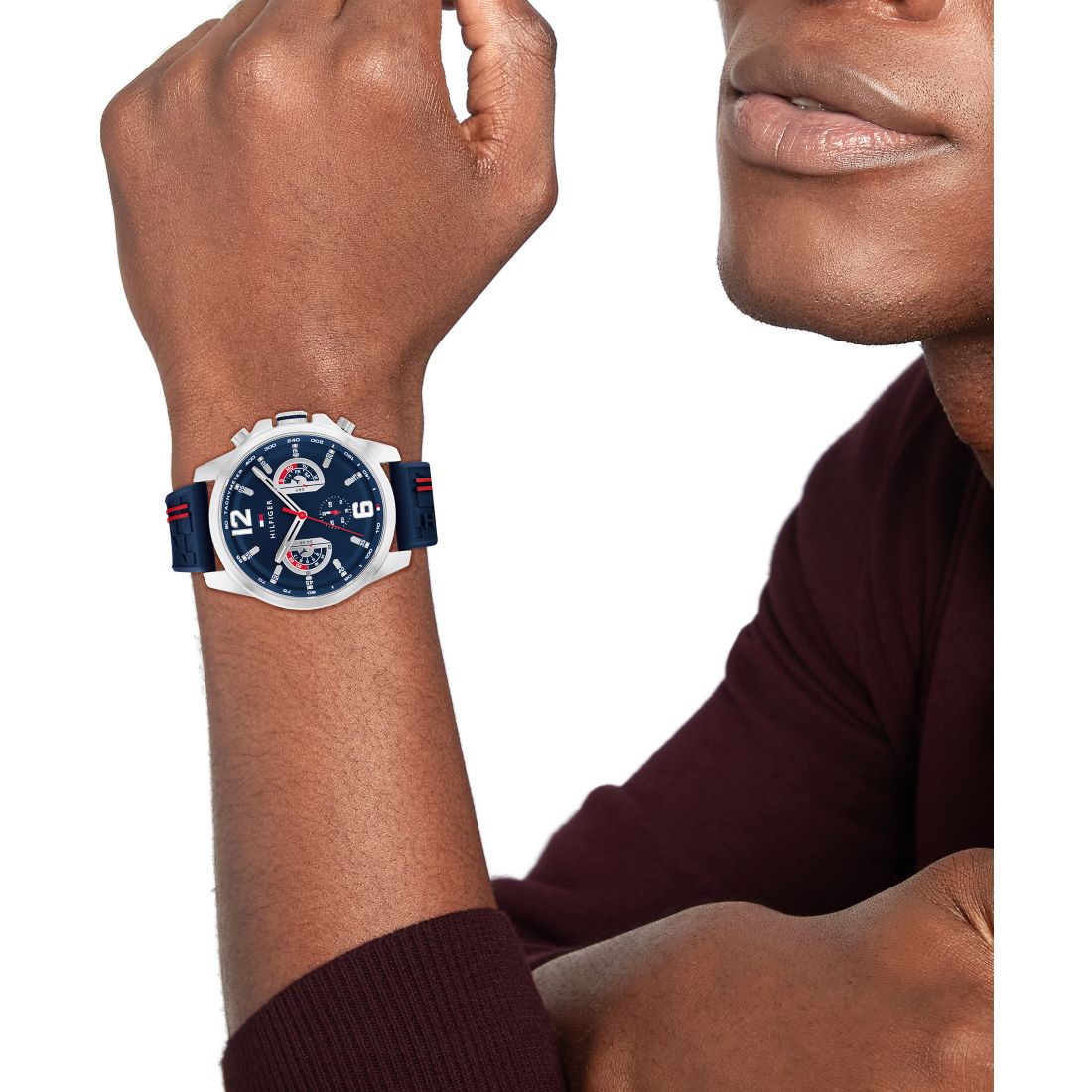 Tommy Hilfiger Men's Quartz Navy Silicone Watch 46mm