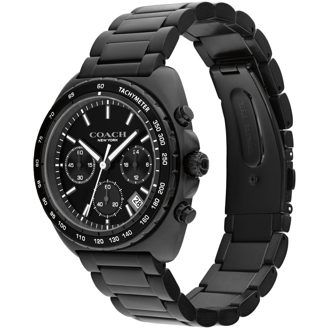 Coach Men's Charter Ionic Plated Black Steel Bracelet Watch, 39mm