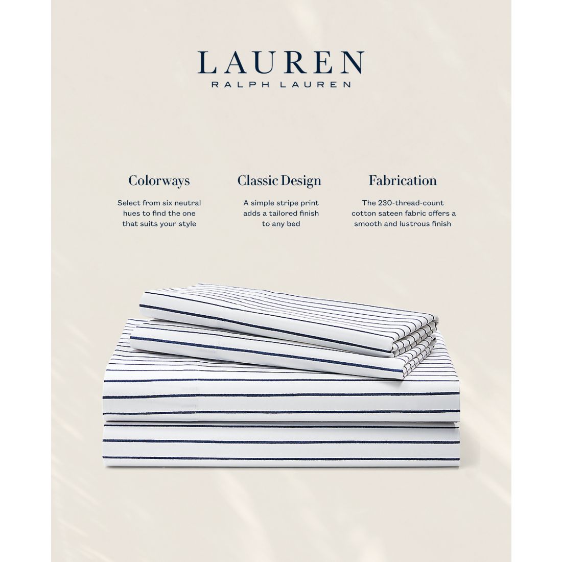 Lauren Ralph Lauren Spencer Stripe Sheet Set, Queen