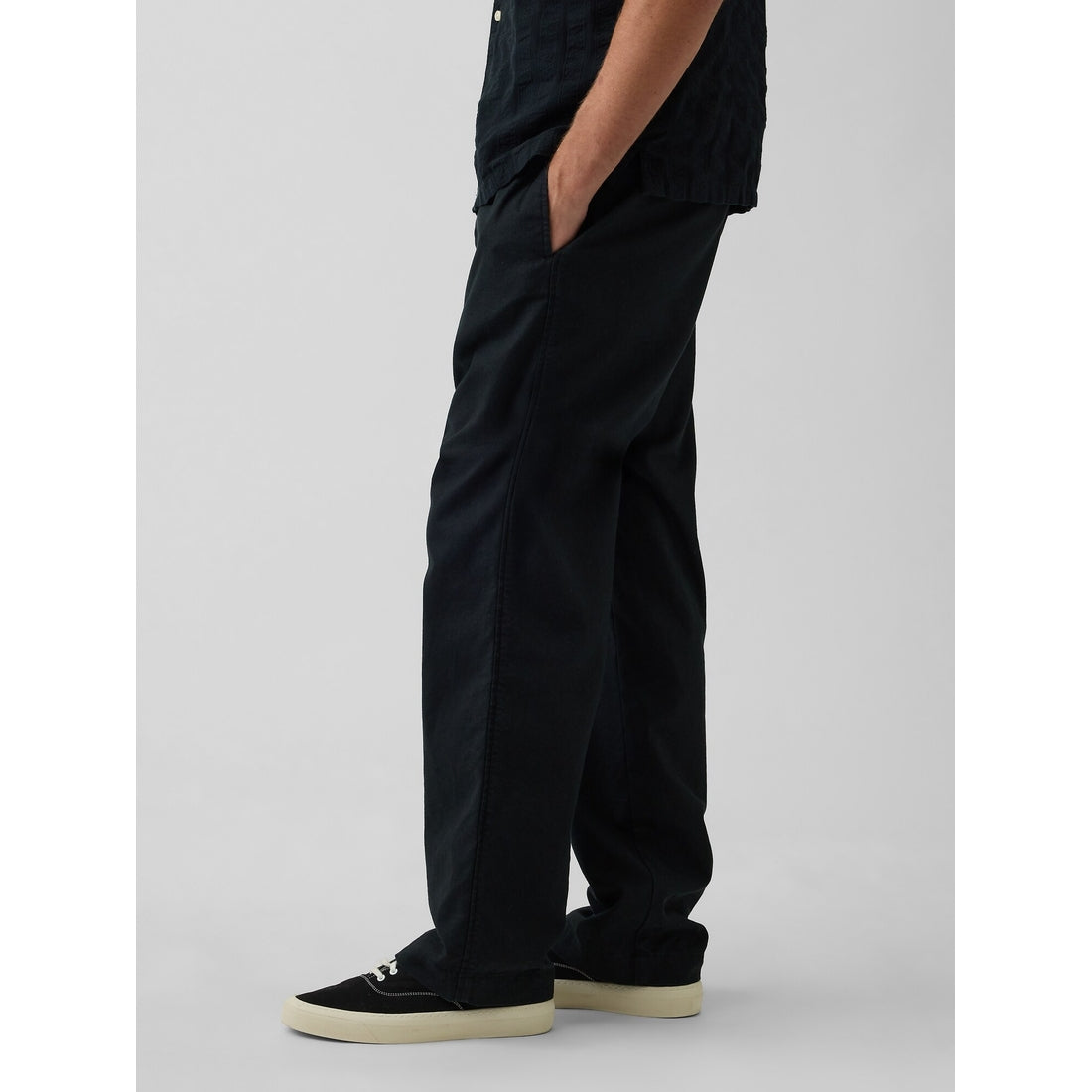 Men's Linen-Cotton Relaxed Taper Pants
