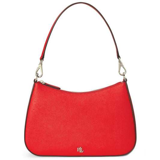 Lauren Ralph Lauren Danni Medium Crosshatch Leather Shoulder Bag