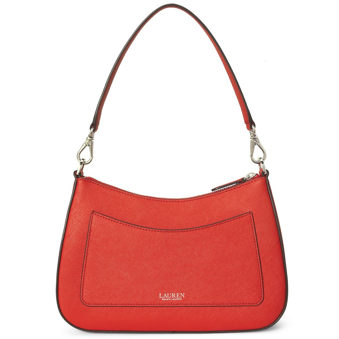 Lauren Ralph Lauren Danni Medium Crosshatch Leather Shoulder Bag