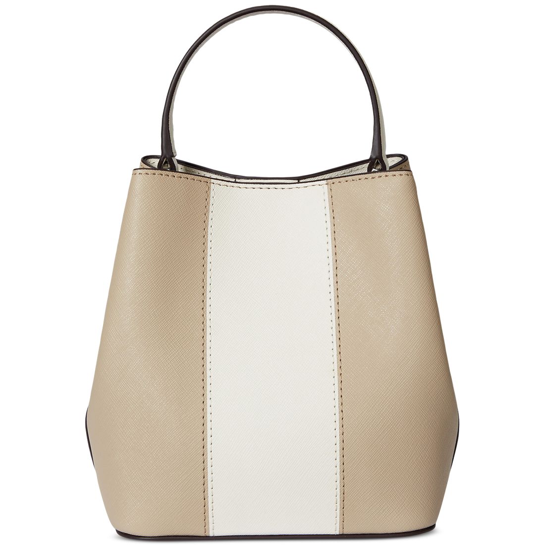 Lauren Ralph Lauren Two-Tone Leather Small Reese Bucket Bag