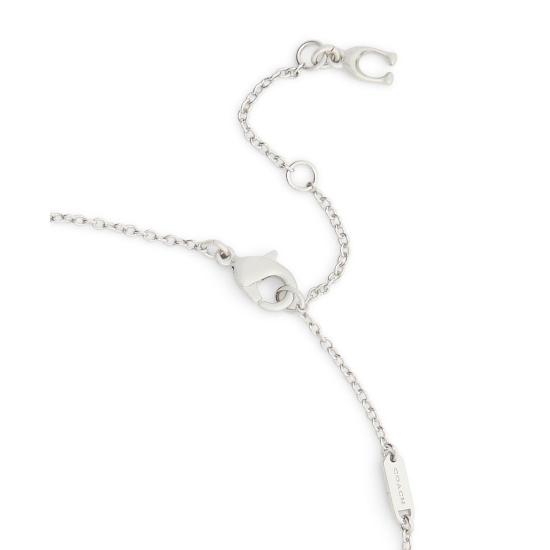 Coach Faux Stone Halo Heart Pendant Necklace