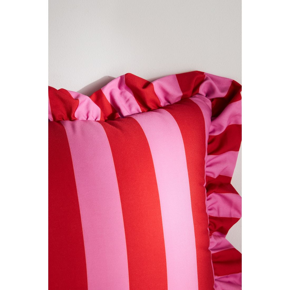 Striped Ruffle Indoor/Outdoor Pillow by Maeve by Anthropologie