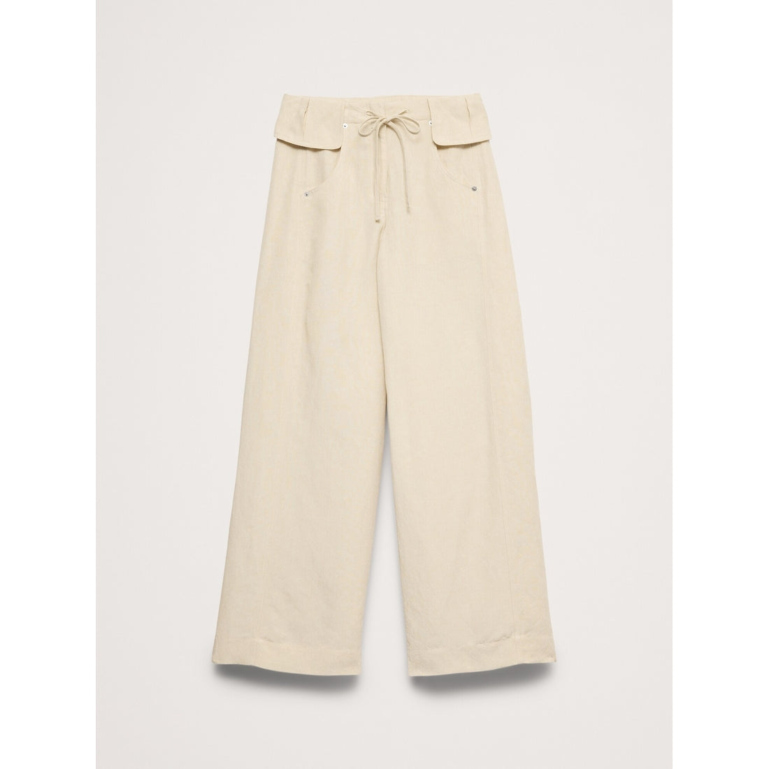 Women's Wide-Leg Tencel™-Linen Pant With Foldover Waistband