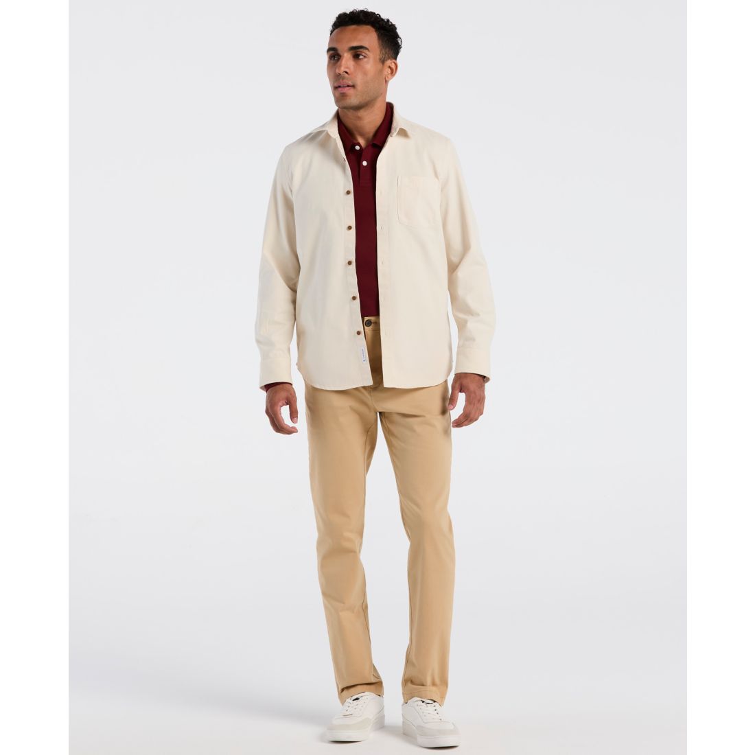Original Penguin Men's Long Sleeve Garment Dyed Solid Shirt