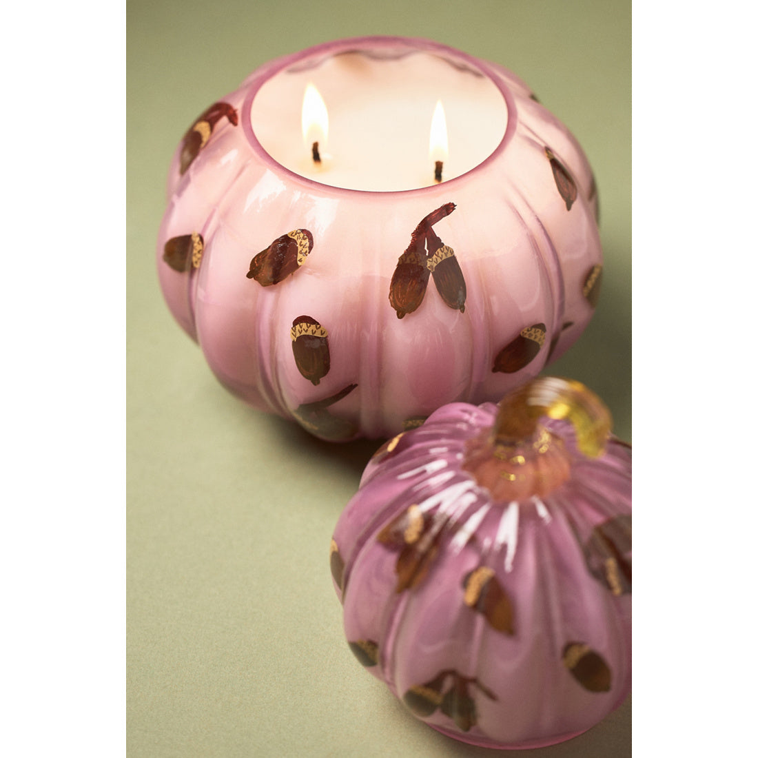 Gourmand Pumpkin Sweet Vanilla Handpainted Glass Candle by Anthropologie