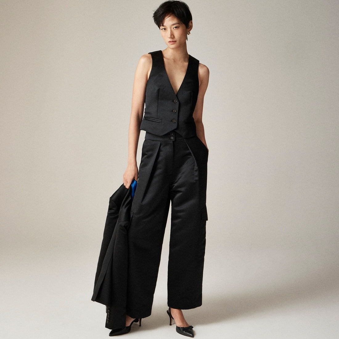 Christopher John Rogers X J.Crew slim-fit vest in duchesse satin