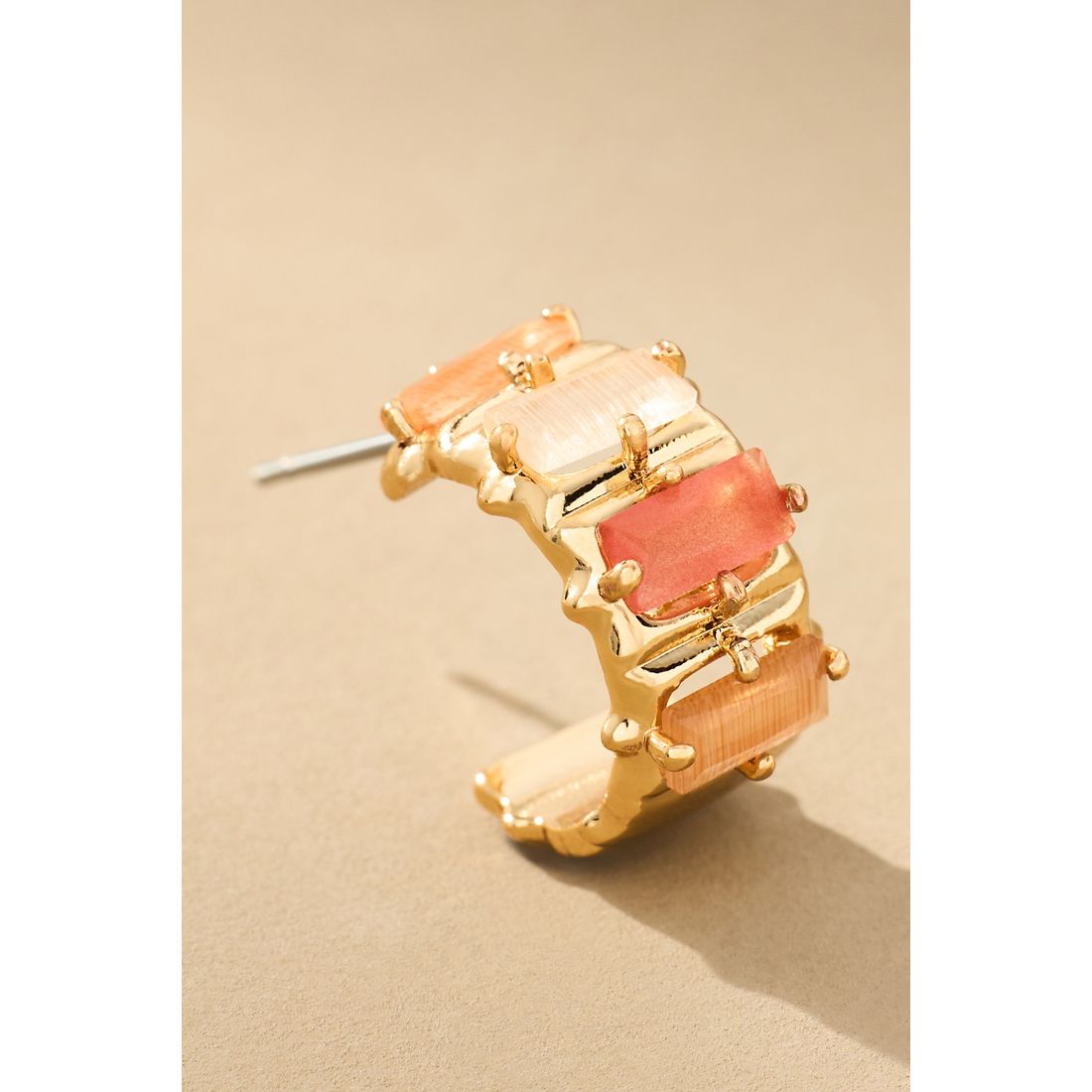 Crystal Baguette Huggie Hoop Earrings by Anthropologie