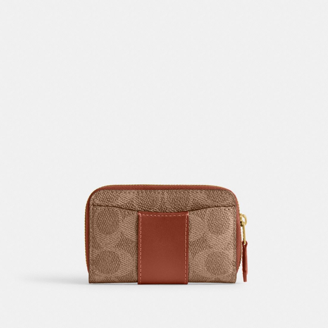 Coach Essential Small Zip Around Card Case In Signature Canvas