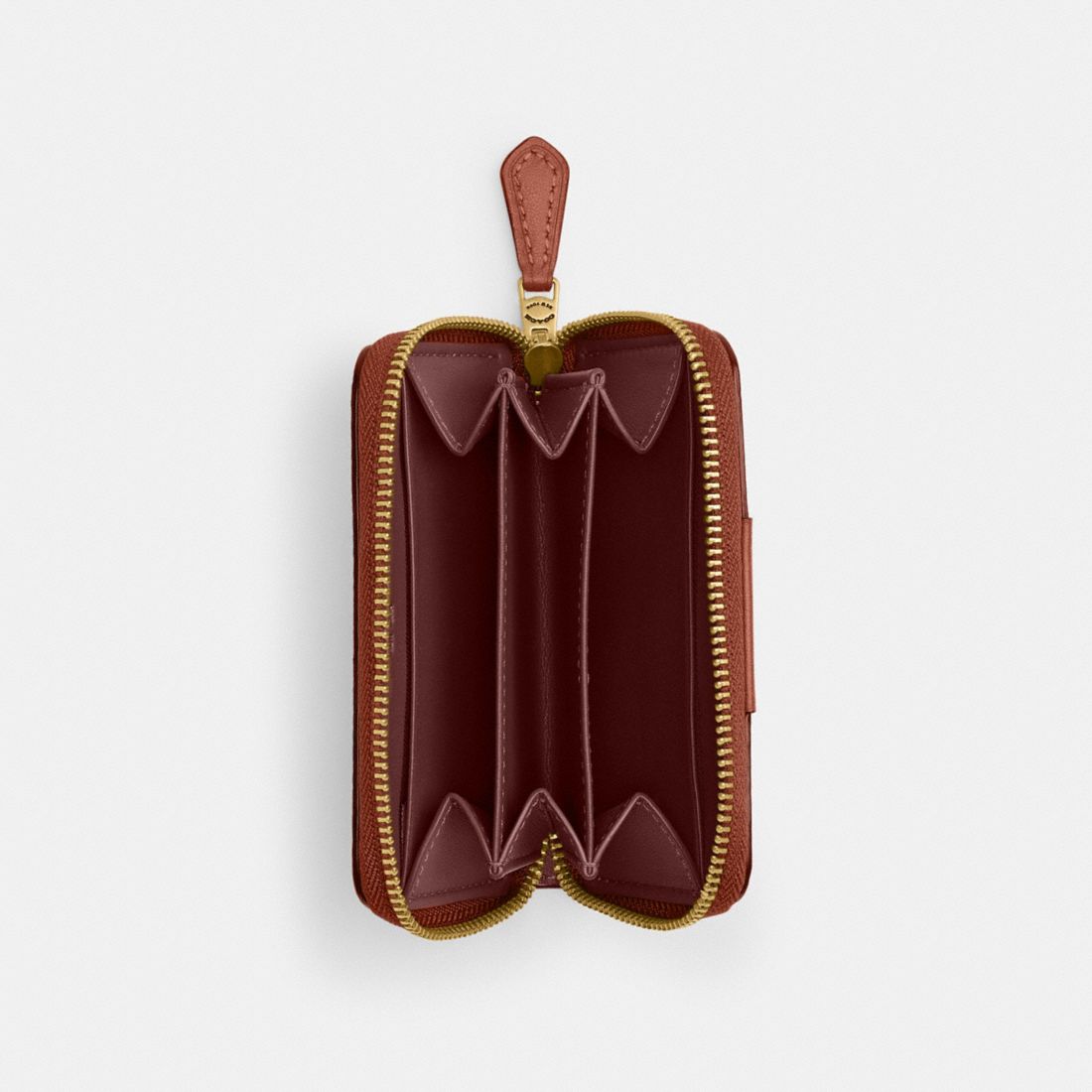 Coach Essential Small Zip Around Card Case In Signature Canvas