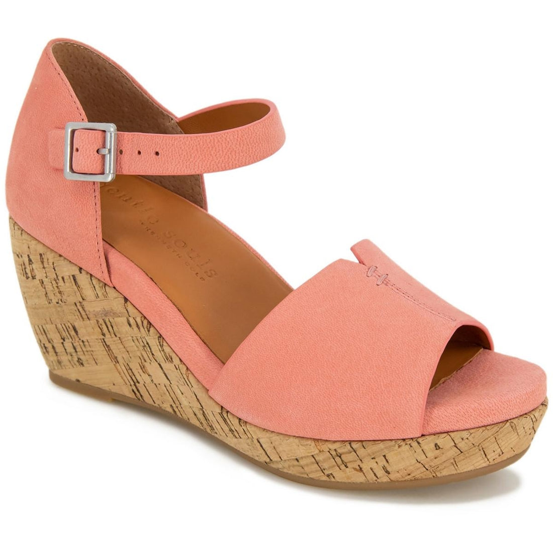 Vera Womens Leather Peep-Toe Platform Sandals