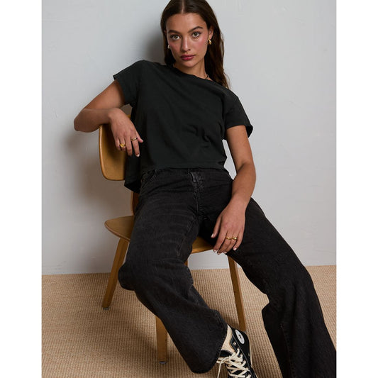AE77 Premium Boxy Cropped Crewneck T-Shirt Unisex