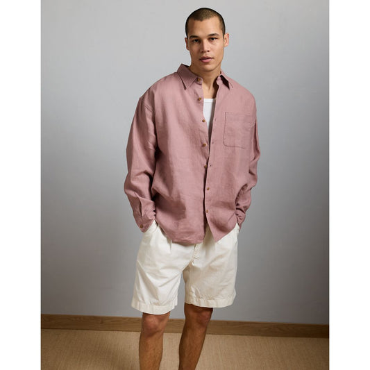 AE77 Premium Relaxed Linen Button-Up Shirt Unisex