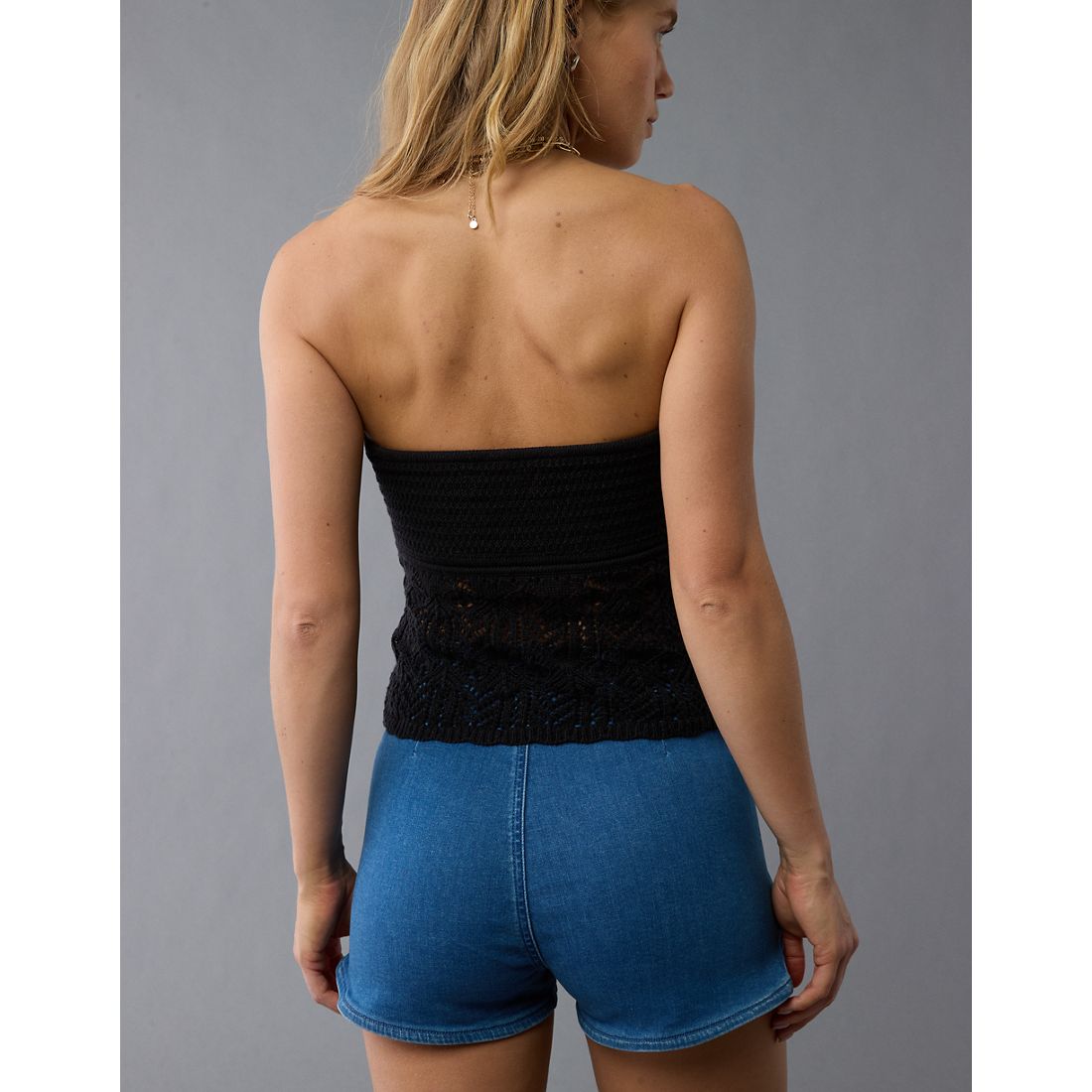 AE Cropped Crochet Tube Top