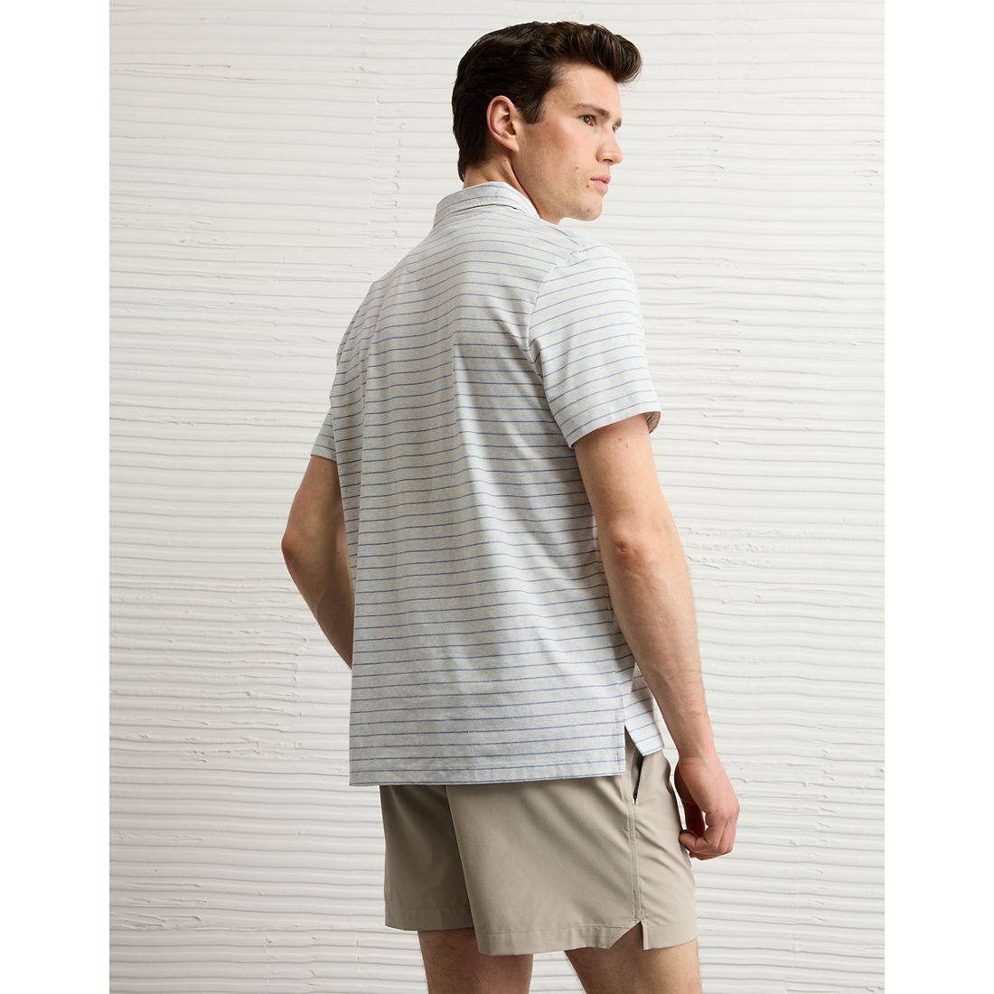 AE 24/7 Club Logo Striped Polo Shirt