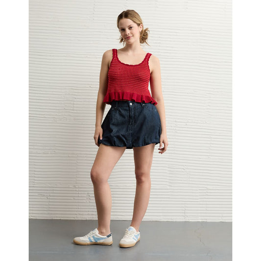 AE Crochet Peplum Tank Top