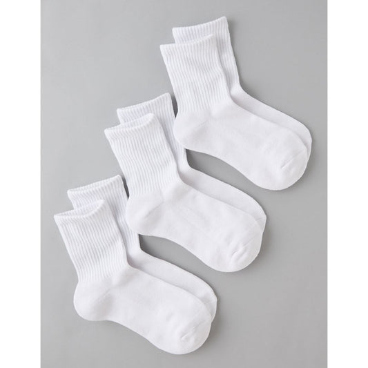 AE Solid Cropped Crew Socks 3-Pack