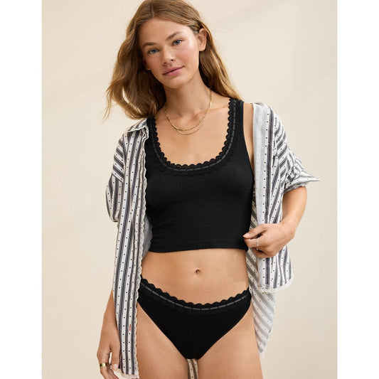Superchill Cotton Rib Lace Tank Top