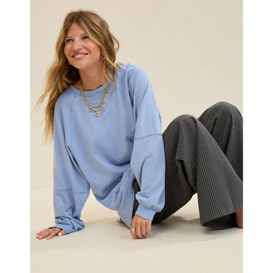 Cozy Long Sleeve Oversized Boyfriend T-Shirt