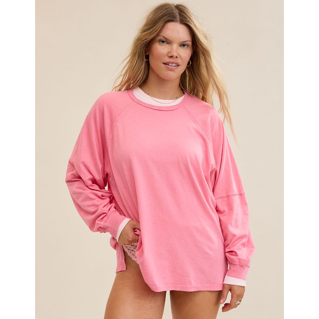 Cozy Long Sleeve Oversized Boyfriend T-Shirt