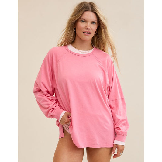 Cozy Long Sleeve Oversized Boyfriend T-Shirt
