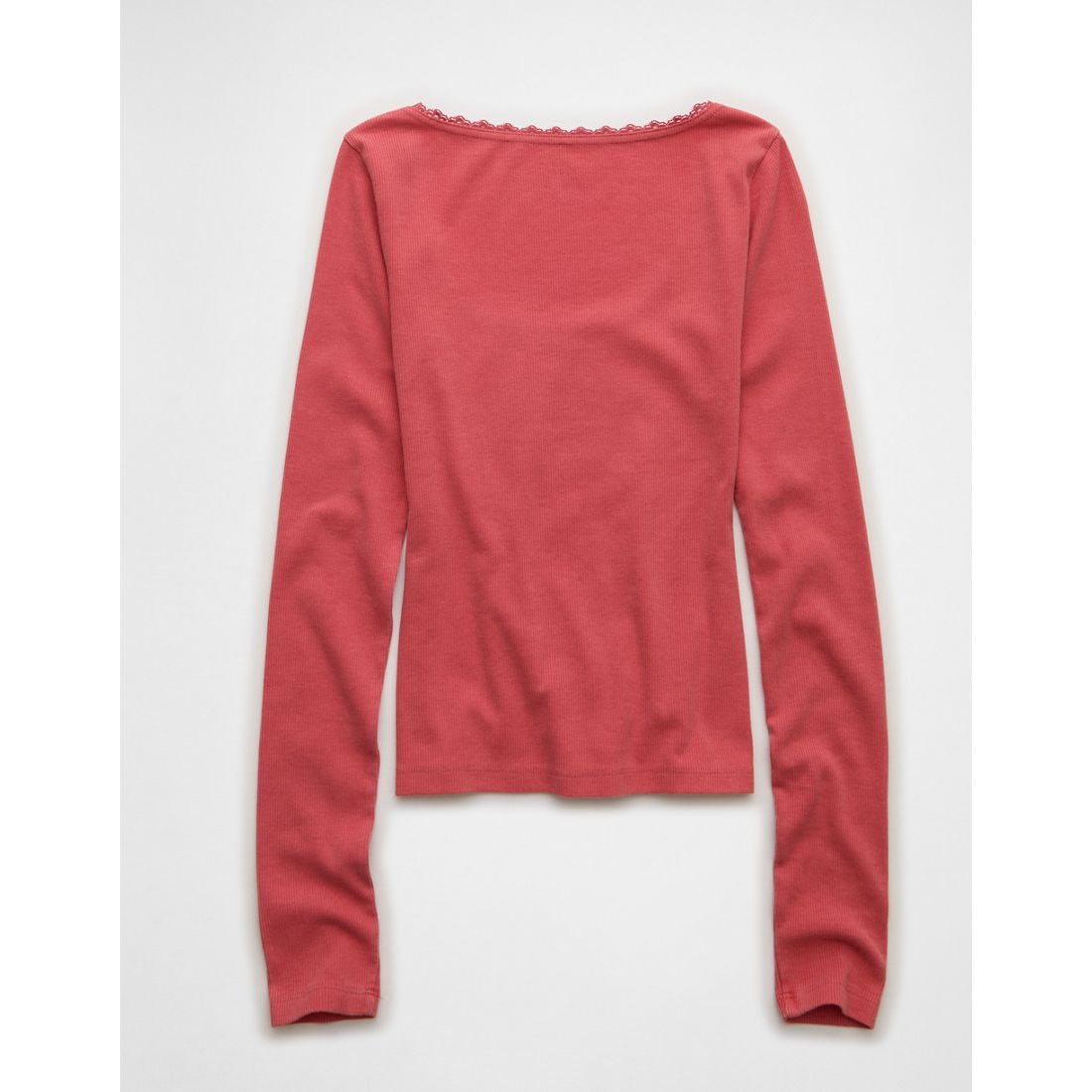 AE Lace-Trim Long Sleeve T-Shirt