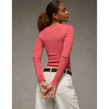 AE Lace-Trim Long Sleeve T-Shirt
