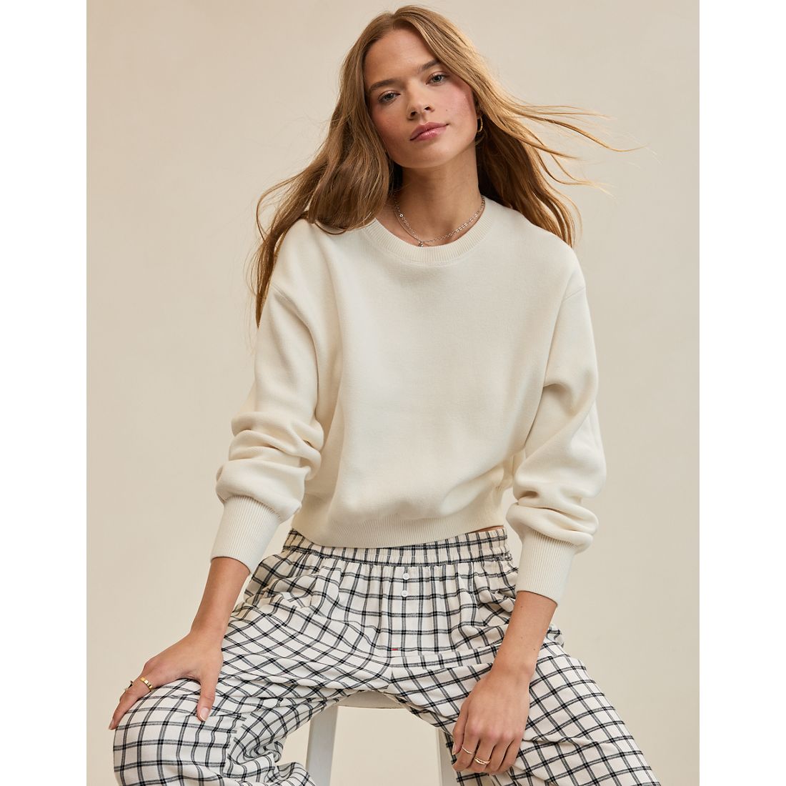 Cropped Crew Sweater