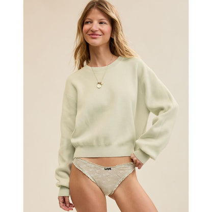 Cropped Crew Sweater