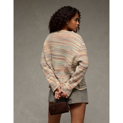 AE Oversized Faux Mohair Wide Cuff Sweater