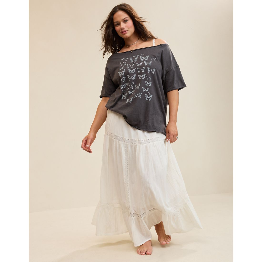 Oversized Off The Shoulder Boyfriend T-Shirt