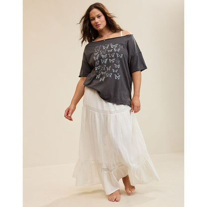 Oversized Off The Shoulder Boyfriend T-Shirt