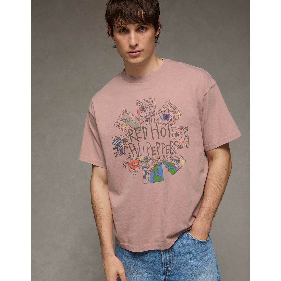 AE Boxy Red Hot Chili Peppers Graphic T-Shirt