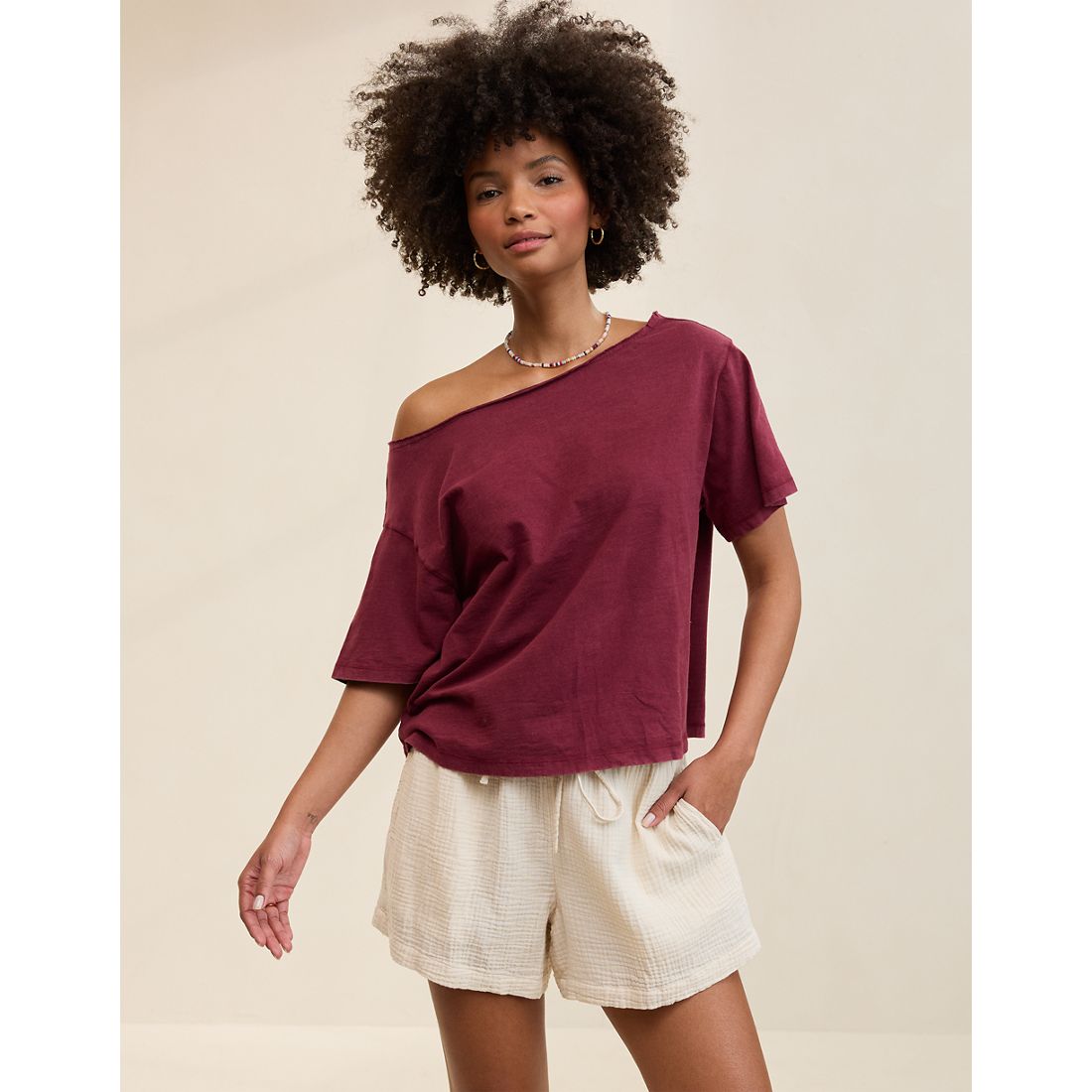 Off-The-Shoulder Relaxed Tee