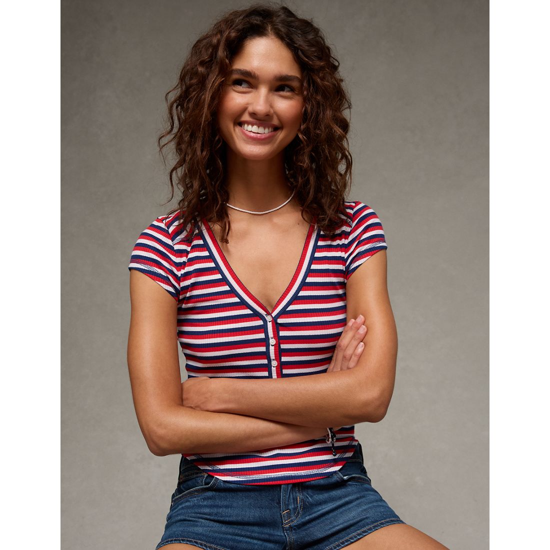 AE V-Neck Henley T-Shirt