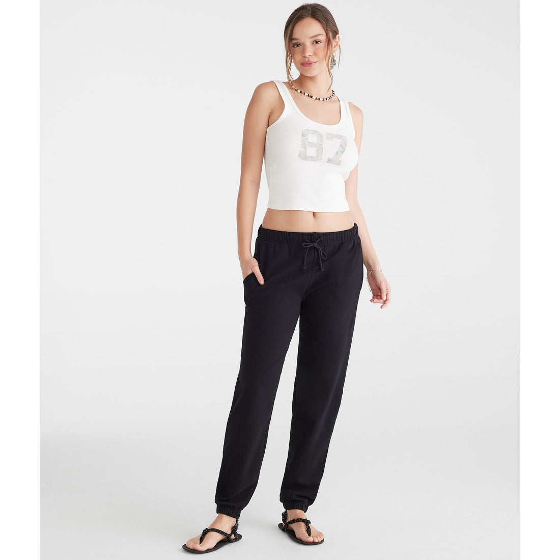 Aeropostale Womens' Slouchy High-Rise Jogger Sweatpants