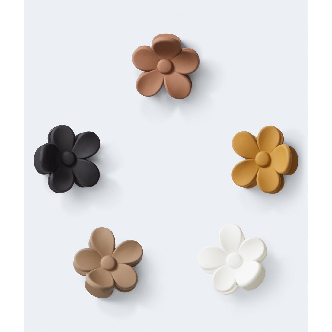 Aeropostale Womens' Neutral Flower Claw Hair Clip 5-Pack