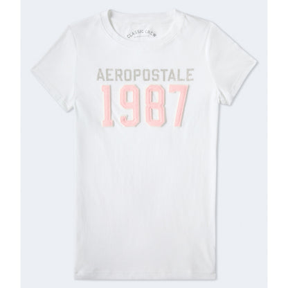 Aeropostale Womens' Aeropostale 1987 Applique Graphic Tee